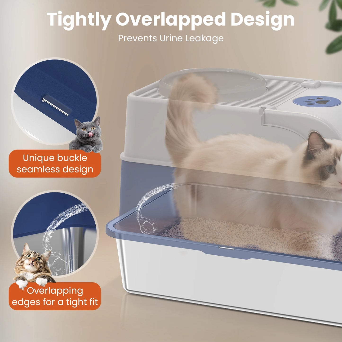 Cityflee Stainless Steel Cat Litter Box Nonstick Odor Control