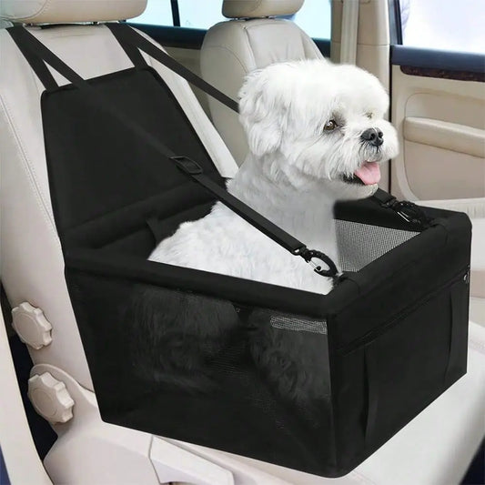 Comfortable Fabric Pet Car Travel Bag, Outdoor Car Seat, Foldable Polyester Pet Car Seat Bag Portable Cat Dog Basket, Fits Fron