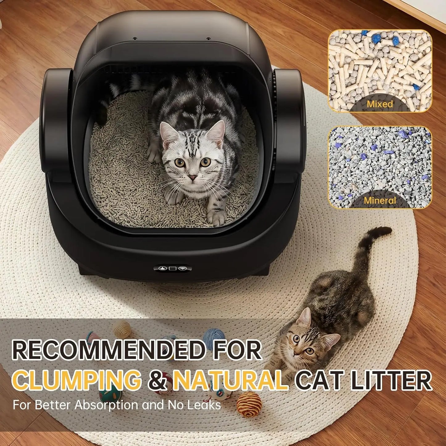 Automatic Self Cleaning Cat Litter Box With Smart App