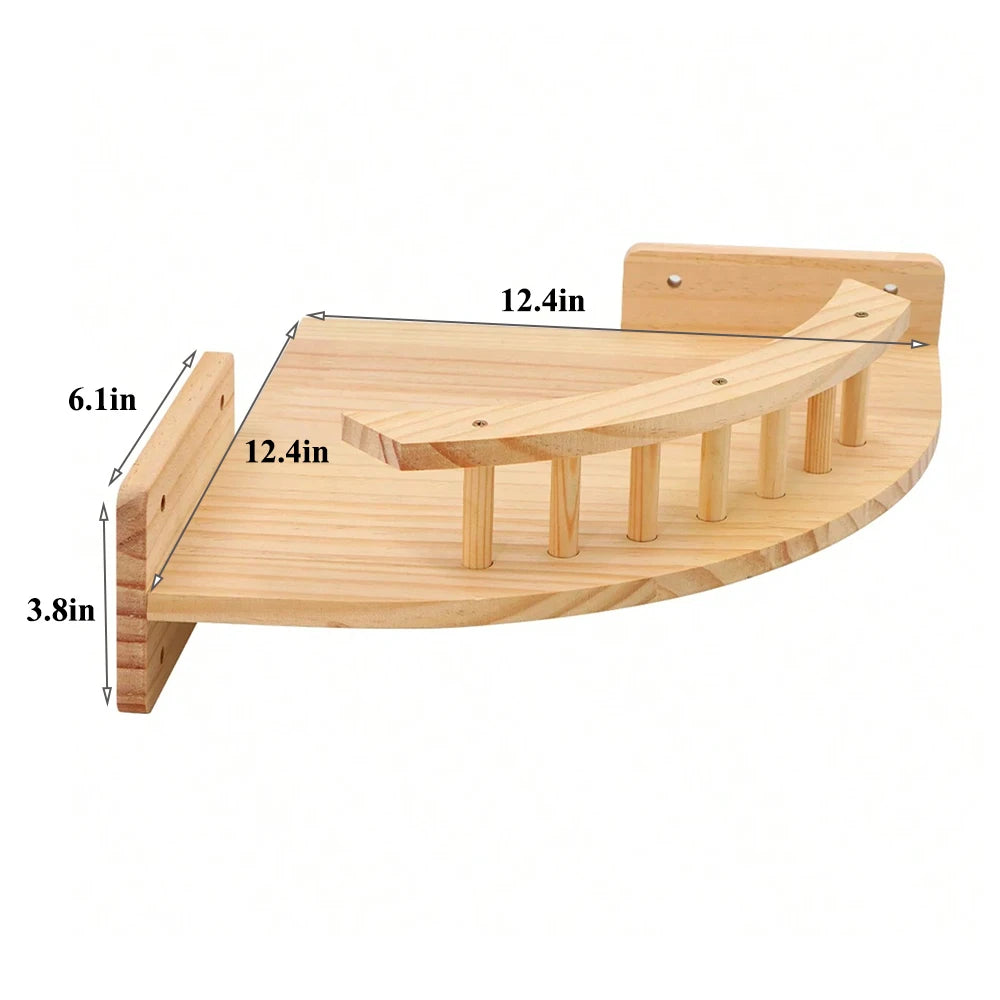 PETRAVELCN Cat Wall Mounted Four-Step Climbing Shelf Sisal Scratching Post