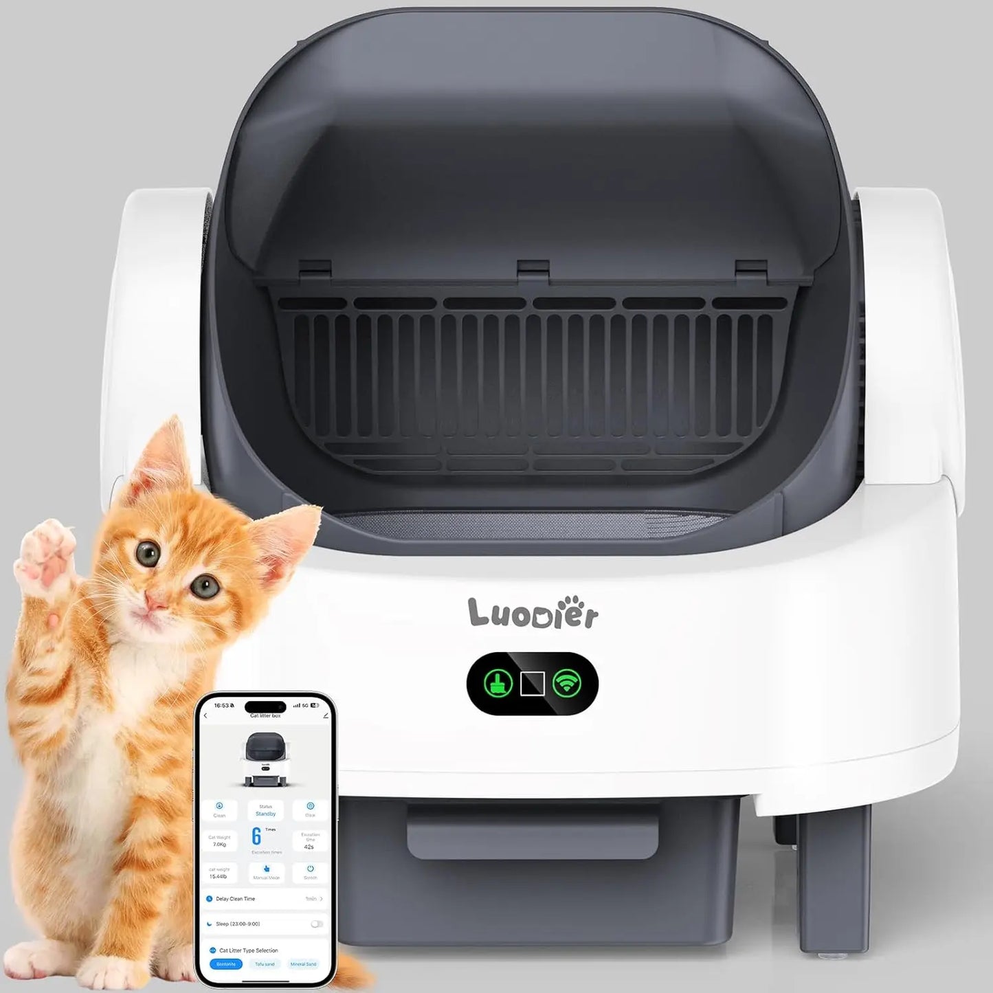 Automatic Self Cleaning Cat Litter Box With Smart App