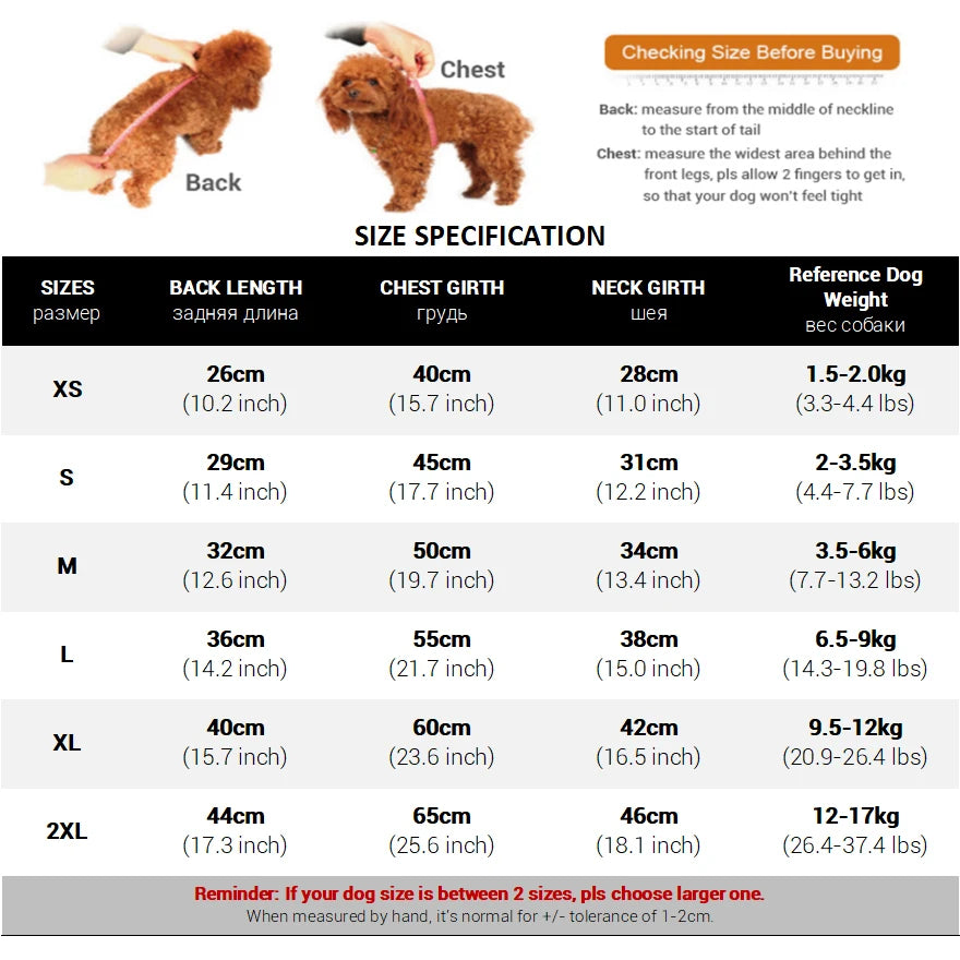 Glorious Kek Winter Dog Overalls Lightweight Padded Coat