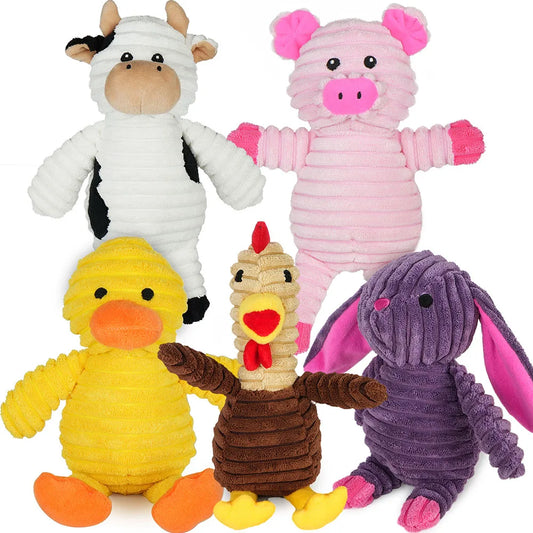 Plush Dog Squeaky Toys Assortment Stuffed Chew Pet Toy