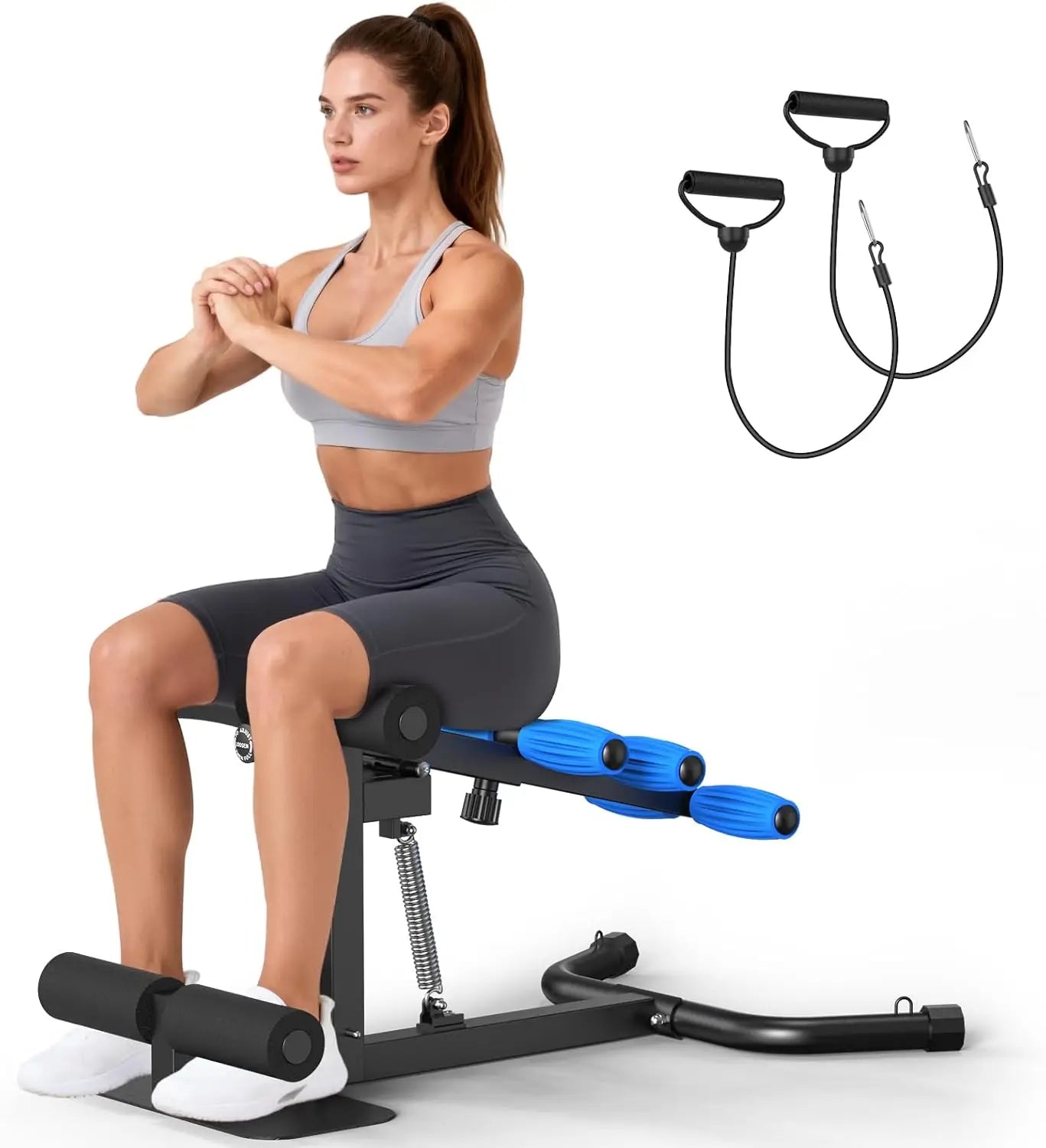 RELIFE  Deep Squat Machine, Adjustable Height Glute Trainer for Women, Core & Leg Workout Equipment for Home Gym