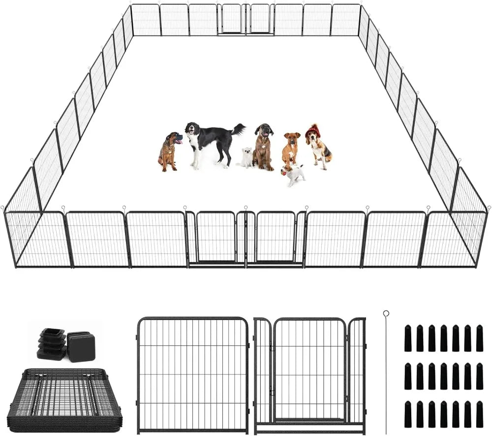 Heavy Duty Outdoor Dog Playpen With Doors And Expandable Panels