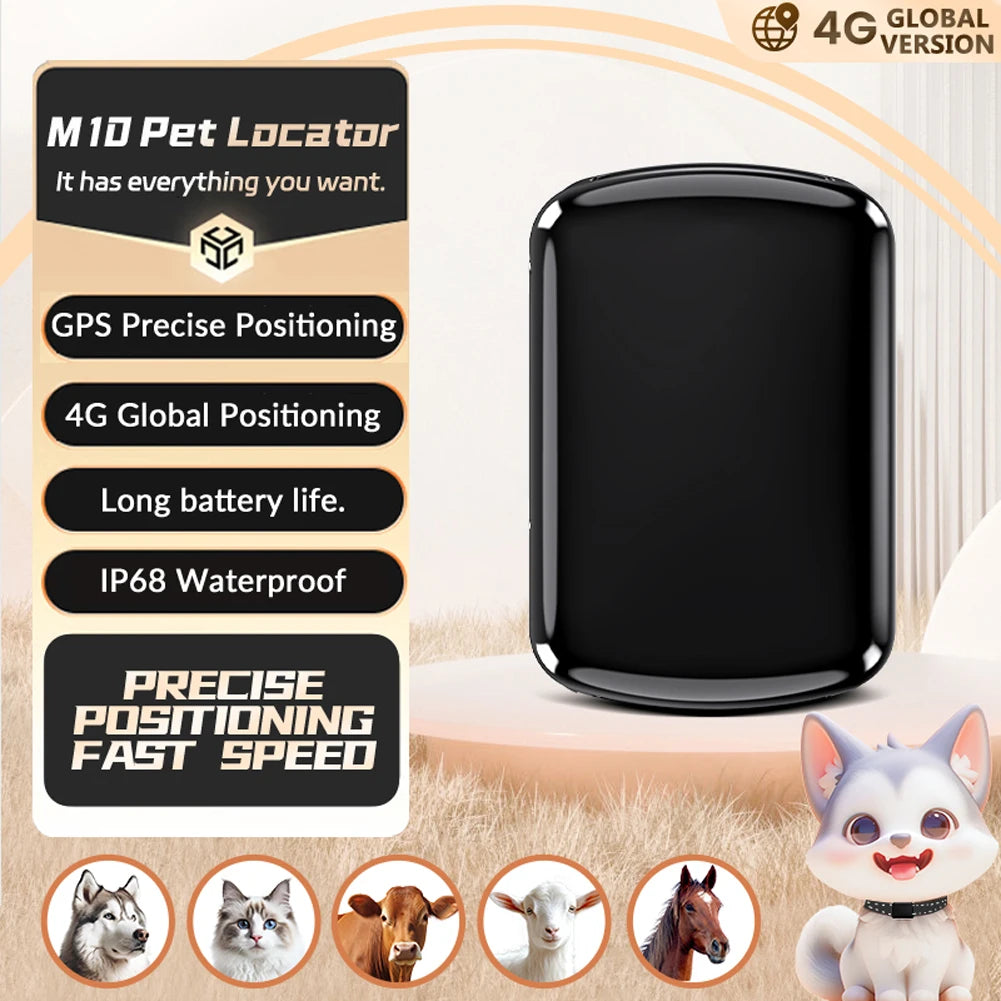 Pet GPS Tracker with Adjustable Collar Smart Pet Locator Cat Tracker for Cats and Dogs