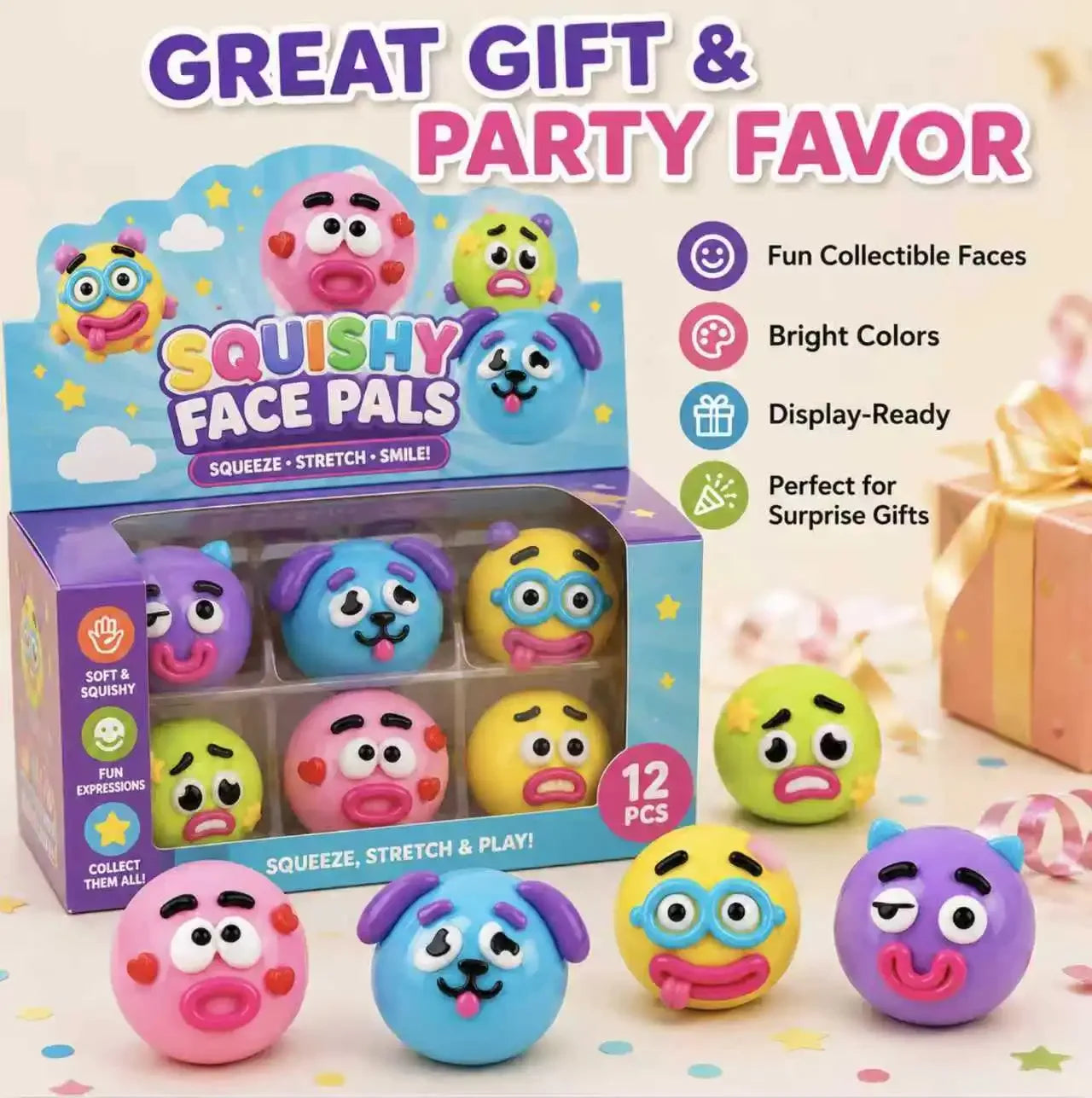 Curiosities Dog Face Swap Squishy Toy, Popular Smushers Squishy, Soft Moldable Cute Slow Rise Squeeze Toy,Relaxing Sensory Anxie