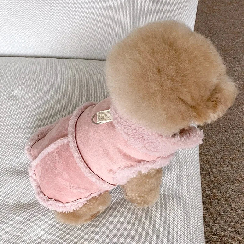 NONECN Classic Solid Dog Vest Fleece Winter Warm Coat