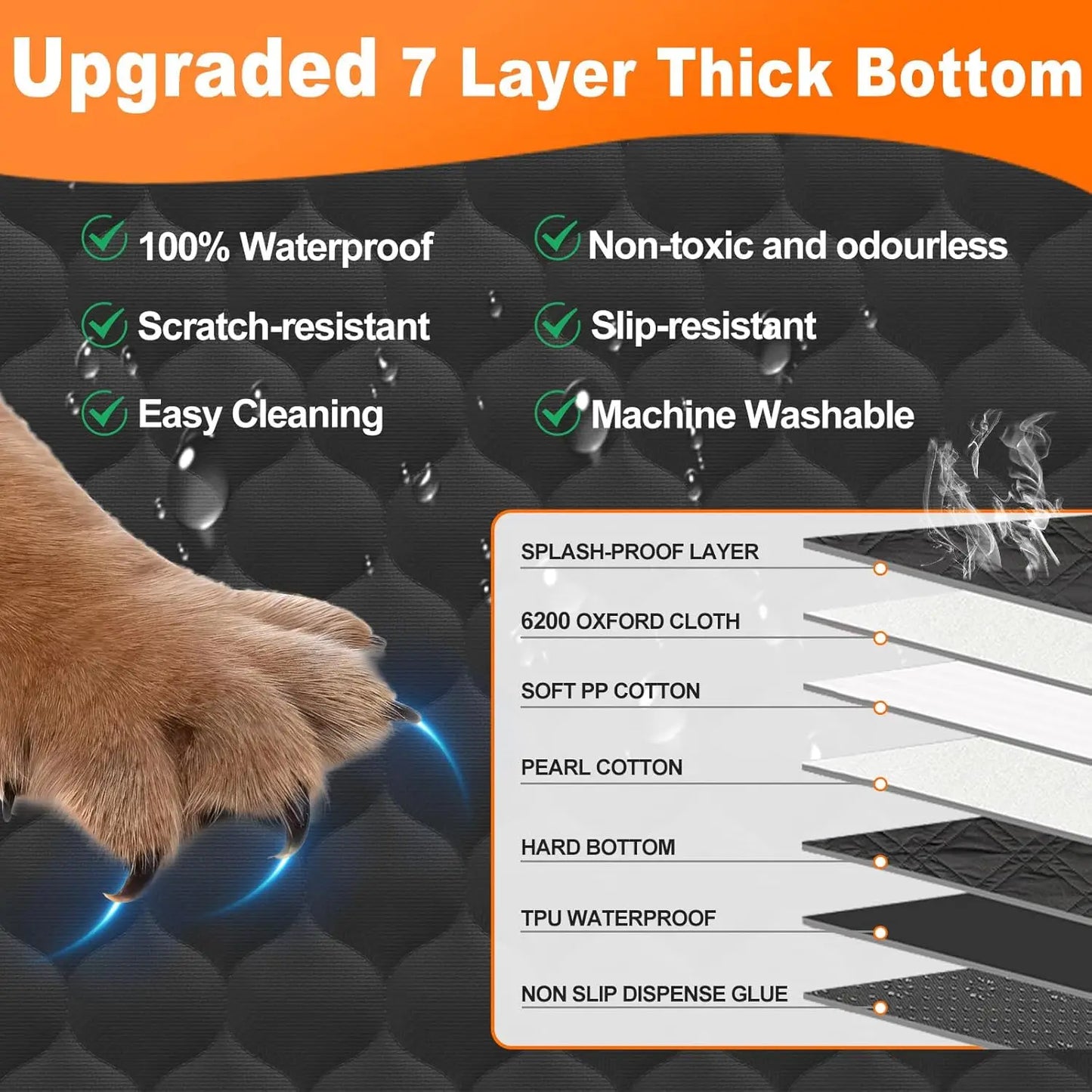 Wedyvko Waterproof Foldable Dog Car Seat Cover Hammock Back Seat Protector