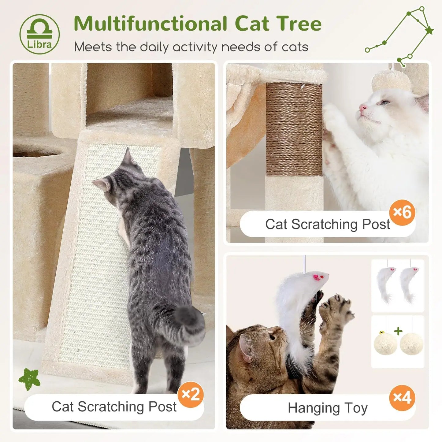 Heavy Duty Cat Tree For Large Cats With Scratching Boards
