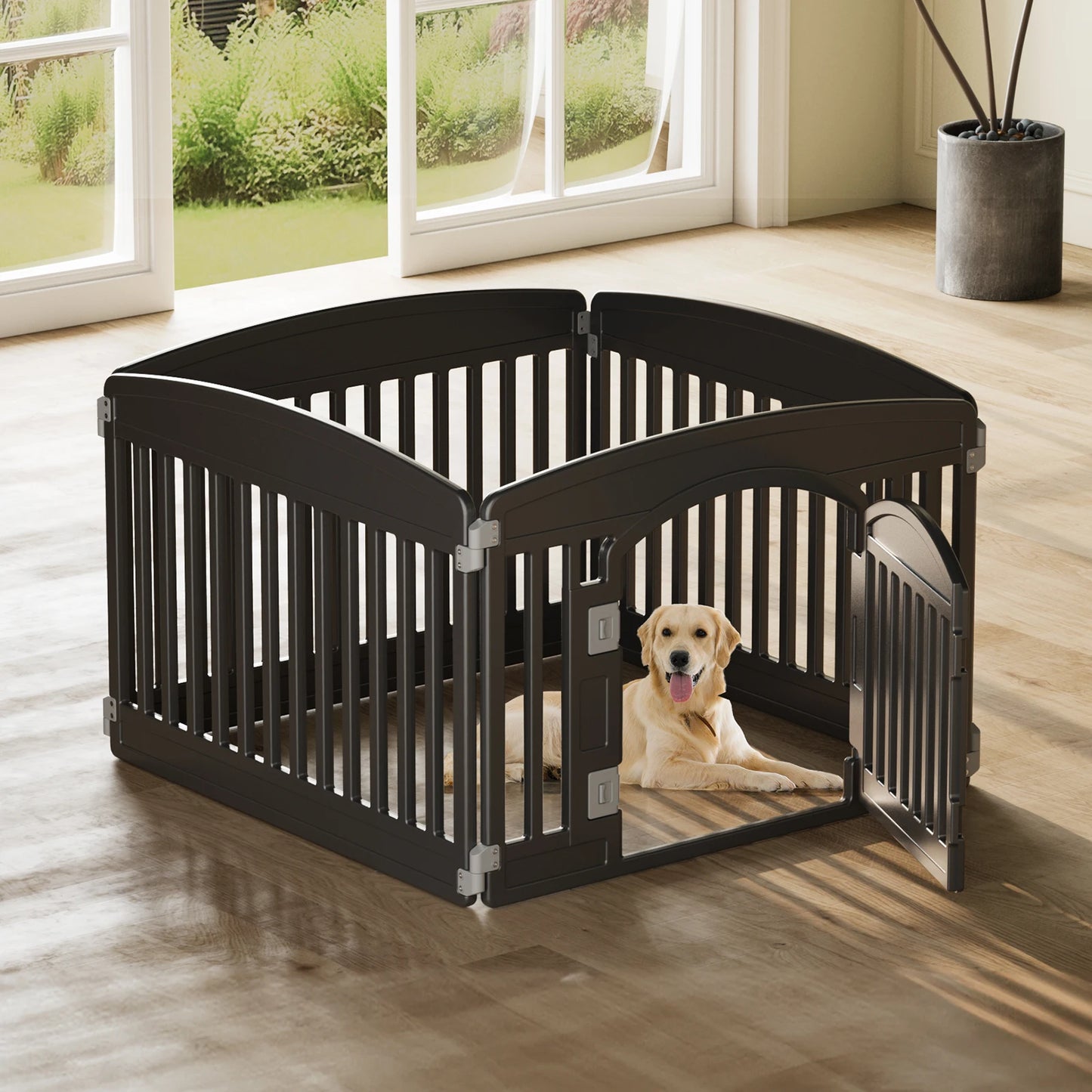 JHK Plastic Dog Playpen Portable Pet Fence