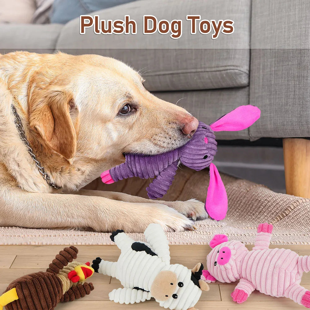 Plush Dog Squeaky Toys Assortment Stuffed Chew Pet Toy