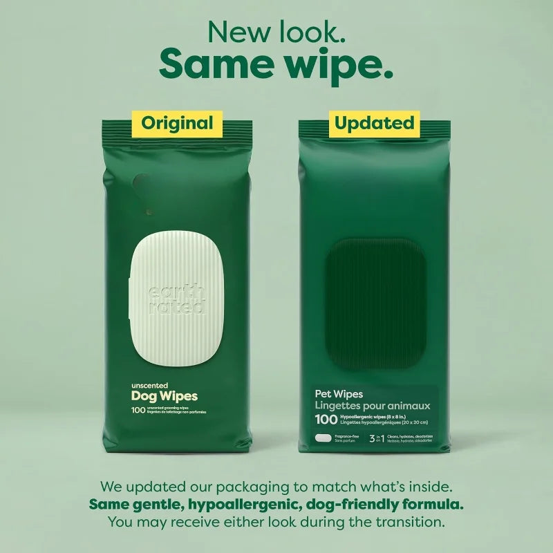 Pet Wipes for Dogs and Cats Hypoallergenic Unscented 100 Count
