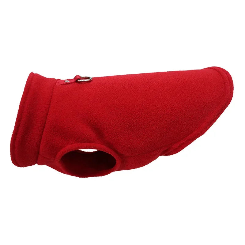 Ultrasoft Fleece Pet Jacket With D Ring For Small Dogs