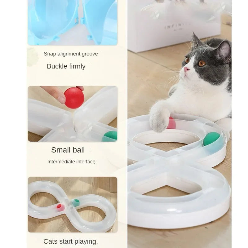 Household Cat Toy Turntable Cat Teasing Set Small Cat Tunnel Sports Stick Supplies Practice Focus Meet Nature Pet  Turntable