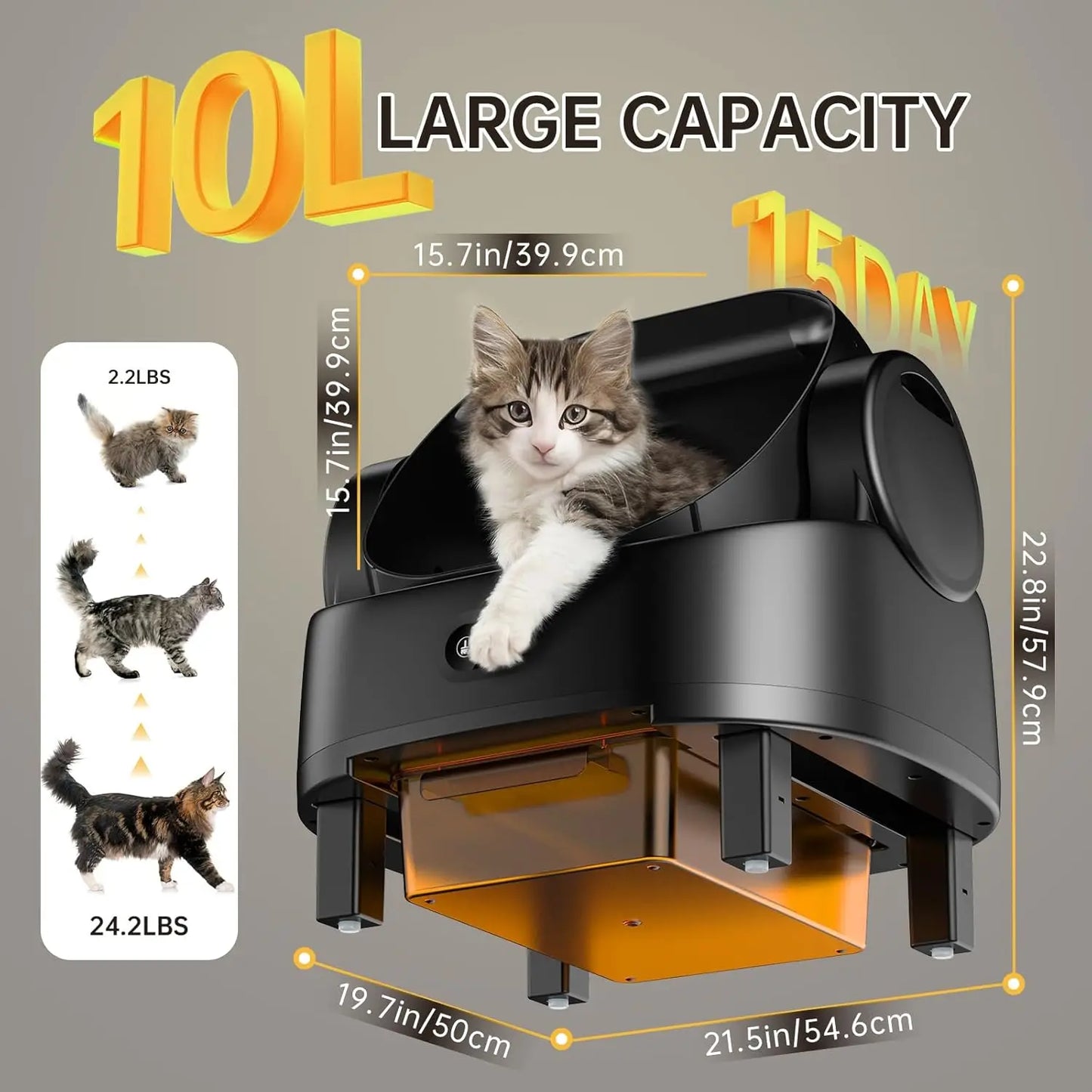 Automatic Self Cleaning Cat Litter Box With Smart App