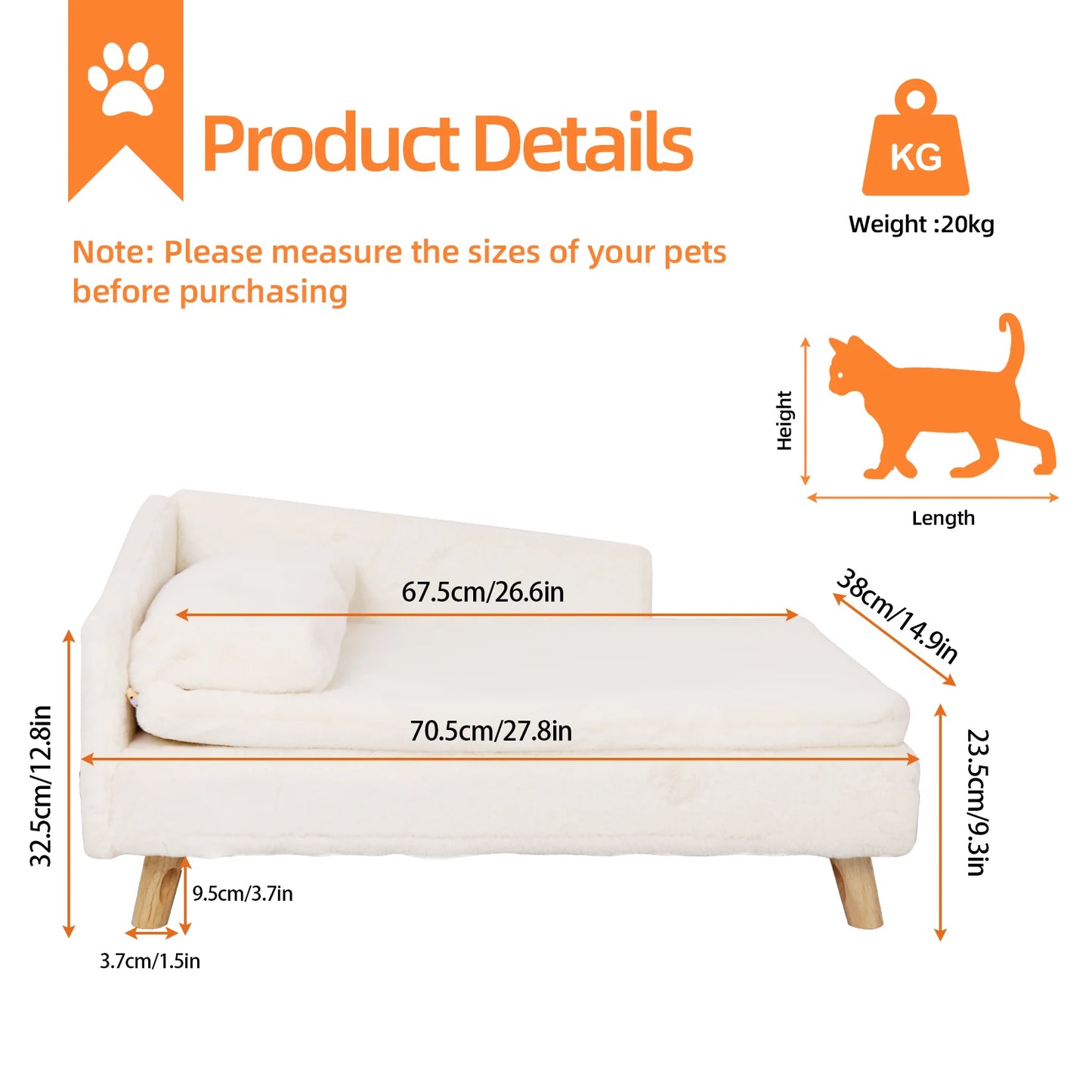 BINGOPAWCN Elevated Pet Bed With Waterproof Cozy Pad