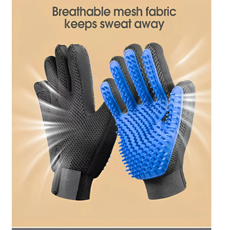 Pet Hair Glove Grooming Brush Deshedding Cats Dogs