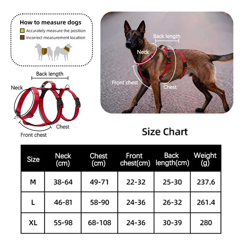 NONECN Escape Proof Nylon Dog Harness With Handle No Pull
