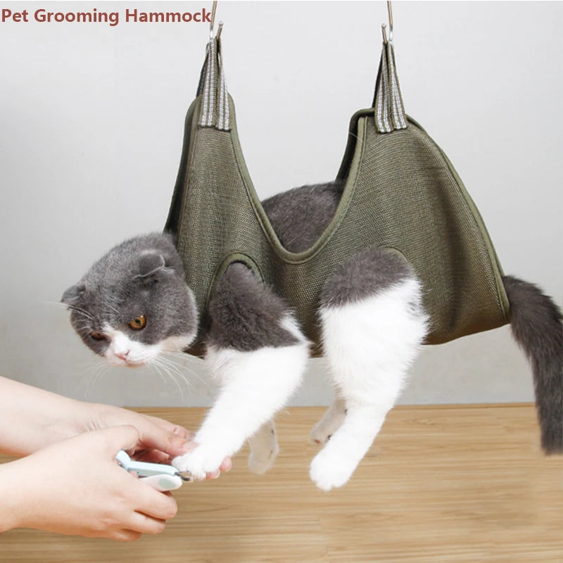 Pet Grooming Hammock For Cats And Dogs With Nail Trimmer