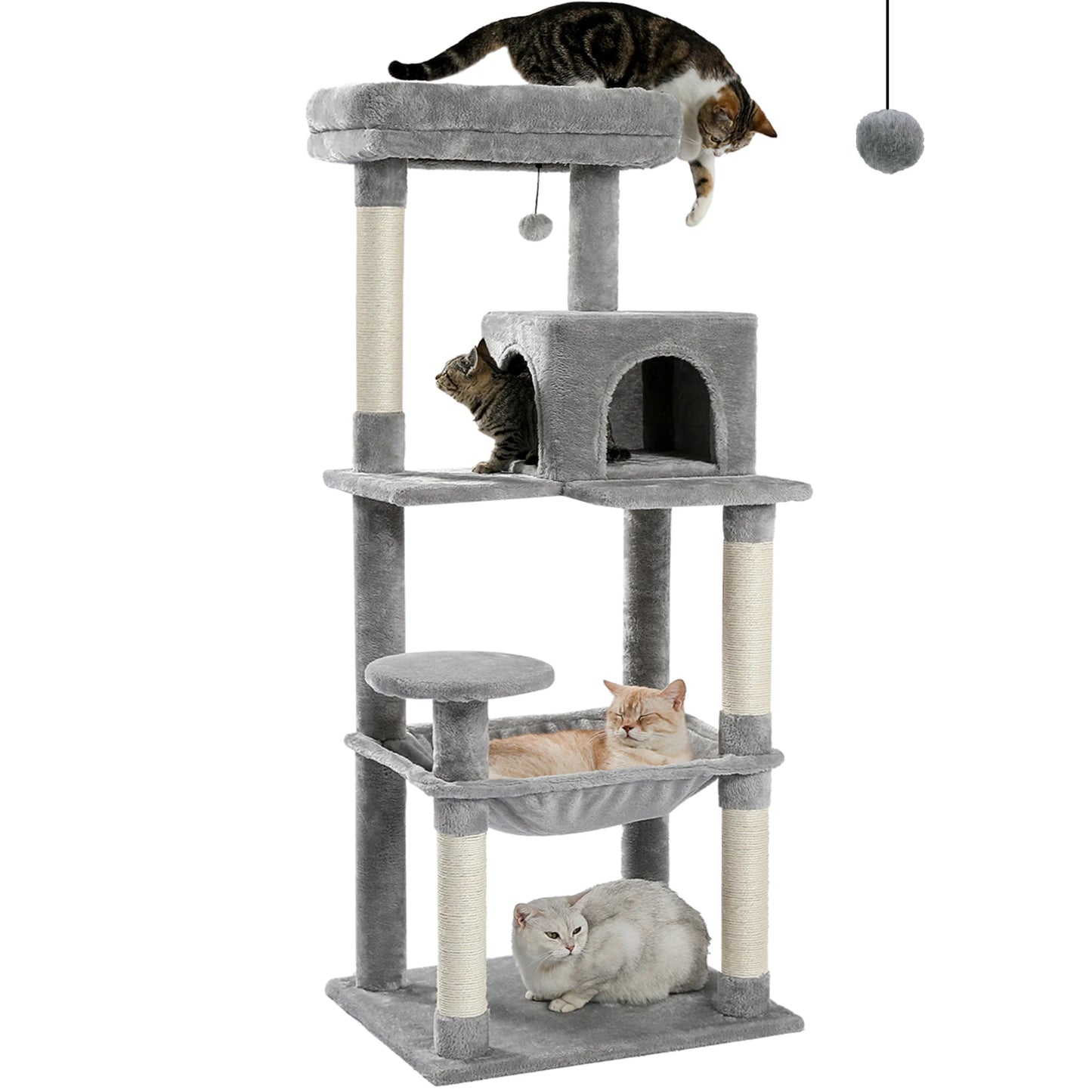 PAWZ Road Cat Tree Indoor 5-Level Tower With Hammock