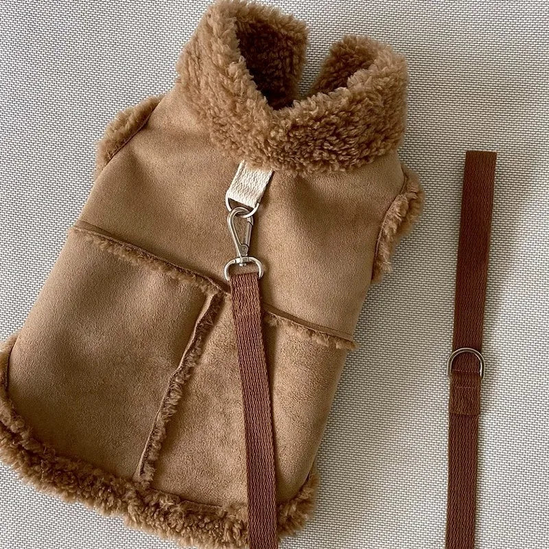 NONECN Classic Solid Dog Vest Fleece Winter Warm Coat