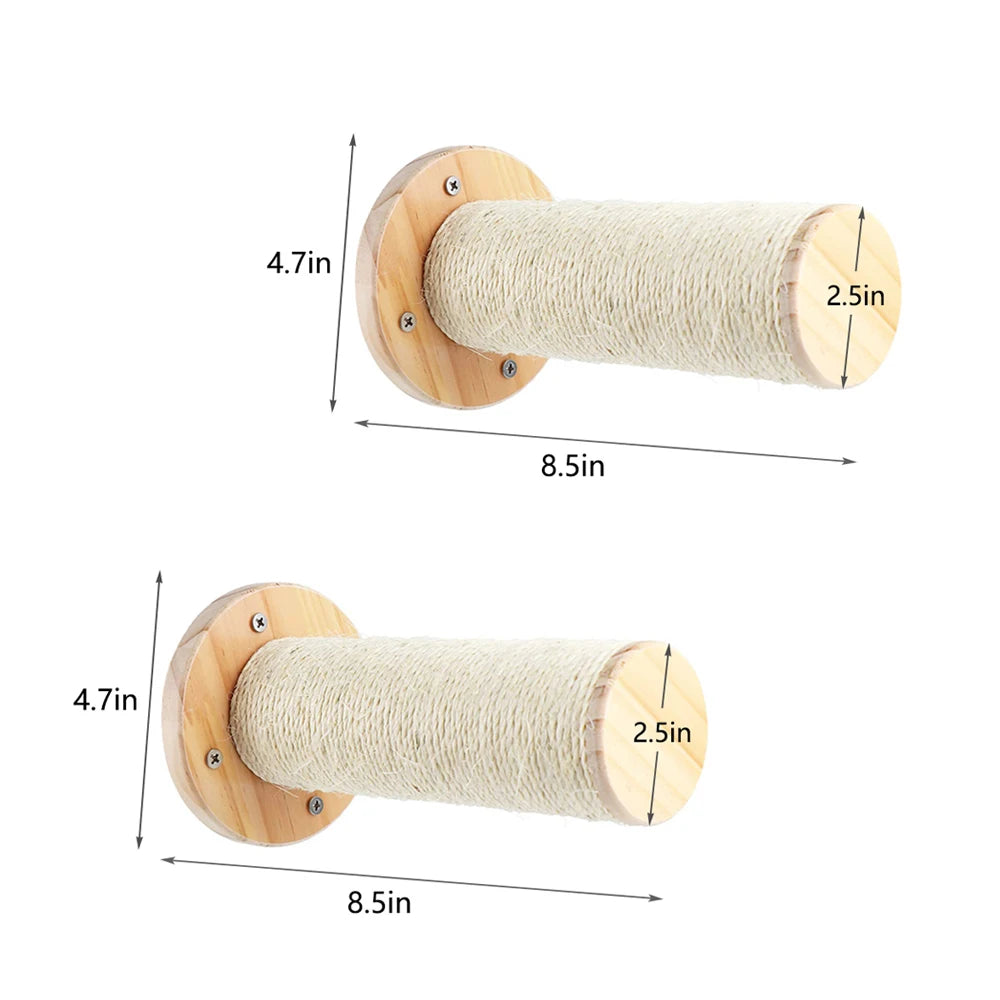 PETRAVELCN Cat Wall Mounted Four-Step Climbing Shelf Sisal Scratching Post