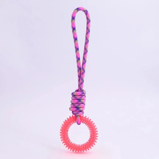 Durable Dog Chew Rope Toy With Nylon And Rubber Knot